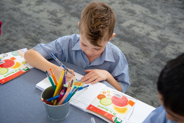 Student Drawing a Picture
