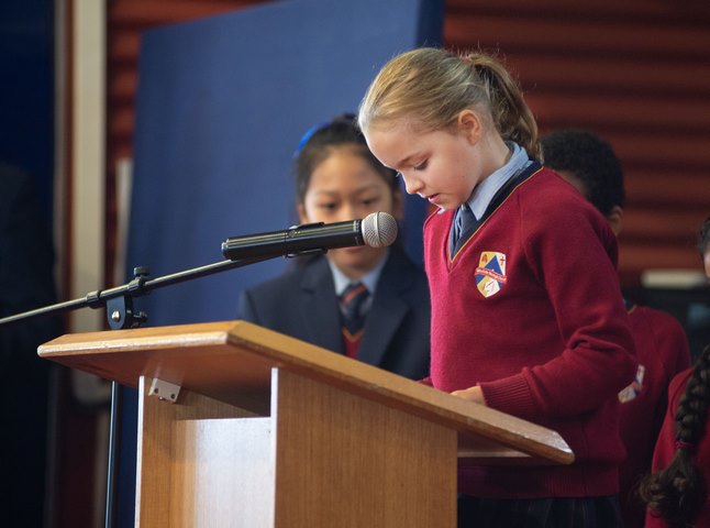 Student Stand on the Podium