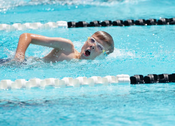 Boy Swimming in the Pool