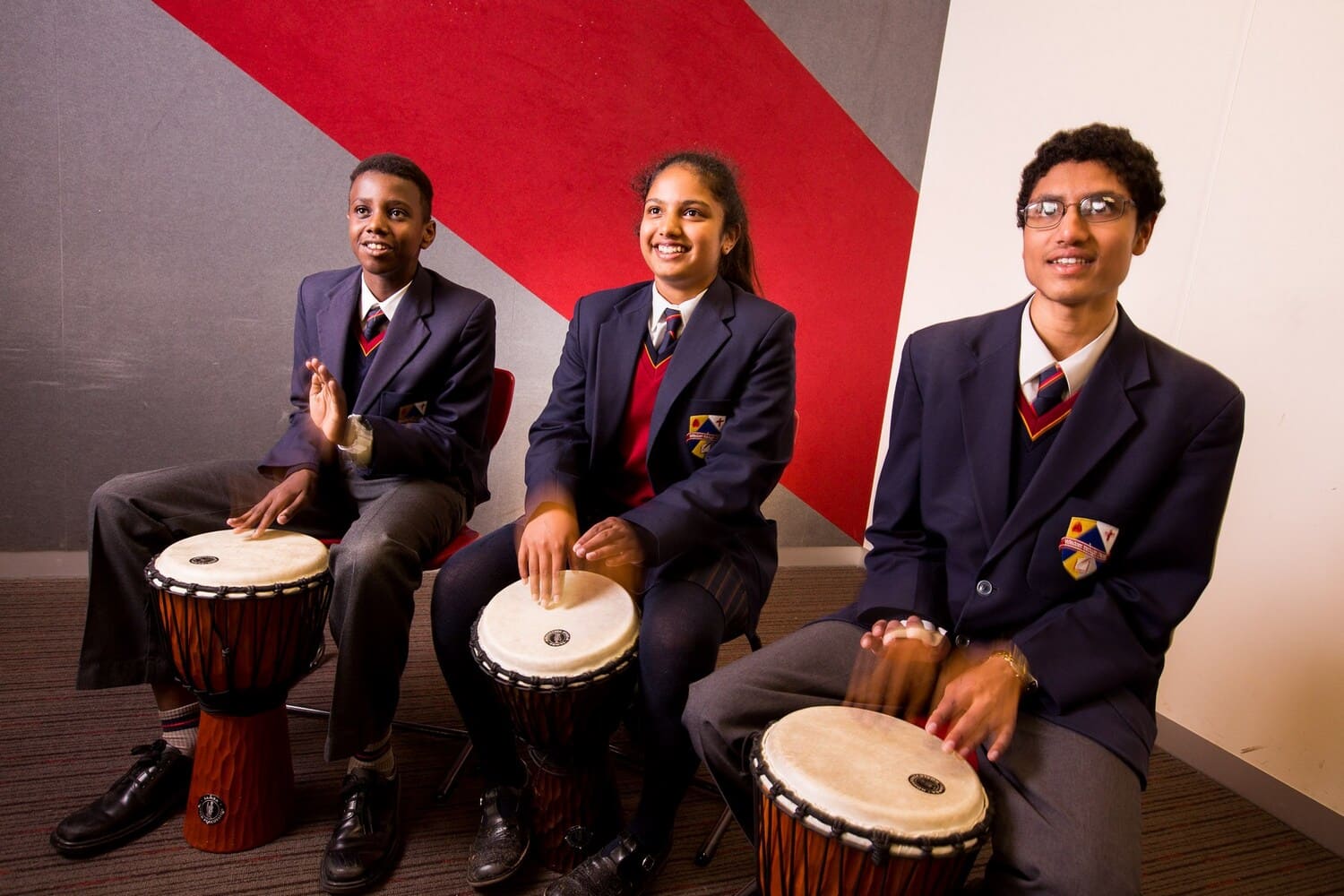 Students Playing Bongo Drums