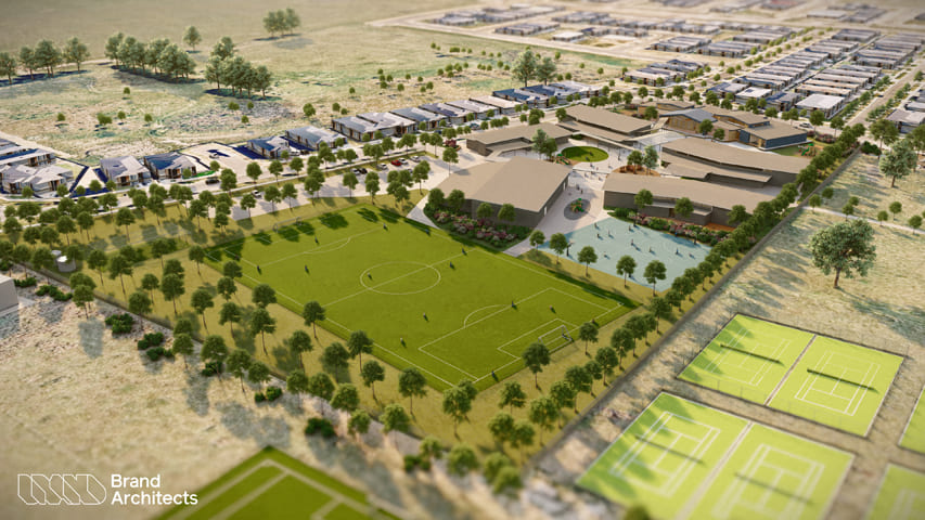 Campus soccer field blueprint preview